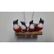 4 metalen ijsvogeltjes op een takje 4 metalen ijsvogeltjes op een takje
