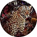 Glasmalerei Blumenpanther Rund 100cm Glasmalerei Blumenpanther Rund 100cm