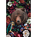 Glasbild Bär in den Blumen 80x120cm. Glasbild Bär in den Blumen 80x120cm.