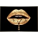 Glasschilderij Golden lips 80x120cm. Glasschilderij Golden lips 80x120cm.