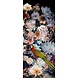 Glasschilderij Dieren in de blauwe bloemen 50x120cm. Glasschilderij Dieren in de blauwe bloemen 50x120cm.