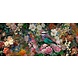Glasschilderij Vogel in bonte bloemen 50x120cm. Glasschilderij Vogel in bonte bloemen 50x120cm.