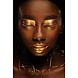 Glasschilderij Golden face 80x120cm. Glasschilderij Golden face 80x120cm.