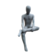 Steinstatue sitzender Mann grau 43cm Steinstatue sitzender Mann grau 43cm