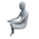 Steinstatue sitzender Mann grau 43cm Steinstatue sitzender Mann grau 43cm