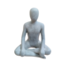 Yoga Steinstatue Mann sitzend grau 28cm Yoga Steinstatue Mann sitzend grau 28cm