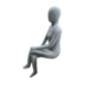 Beeld Zittende vrouw grijs 50cm Beeld Zittende vrouw grijs 50cm