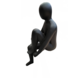 Beeld Zittende man met been omhoog antraciet 49cm Beeld Zittende man met been omhoog antraciet 49cm