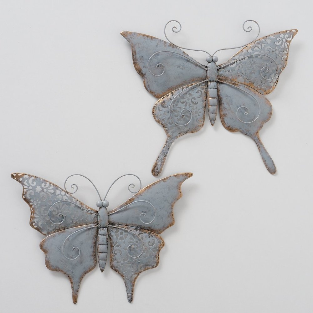 Wanddeko Metall Set Schmetterlinge grau 41cm - Eliassen Home & Garden  Pleasure
