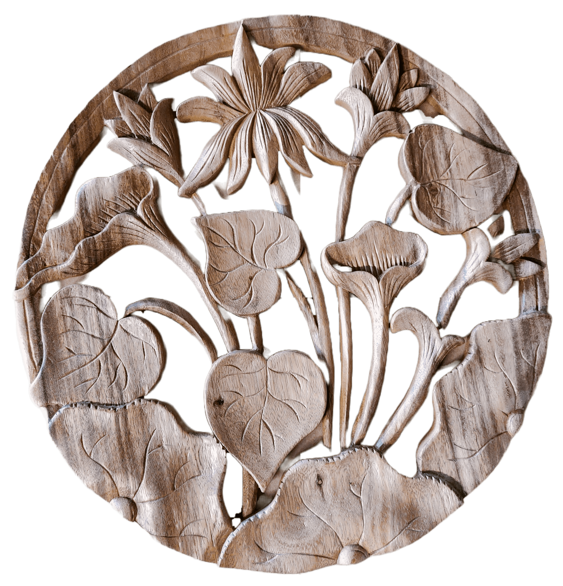 Voorwaarde gangpad getrouwd Wandpaneel hout rond Bloemen 40cm - Eliassen Home & Garden Pleasure