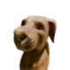 Skulptur Hund Holz sitzend 40cm Skulptur Hund Holz sitzend 40cm