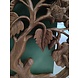 Wandpaneel rond hout Levensboom blad en bloem 40cm Wandpaneel rond hout Levensboom blad en bloem 40cm