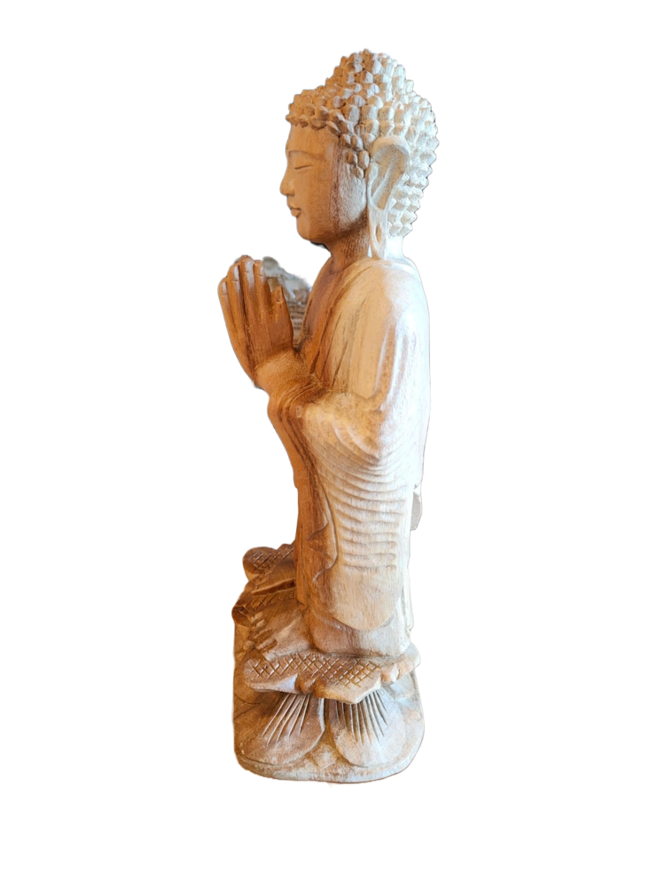 Wooden Buddha statue standing 40cm Eliassen Home & Garden Pleasure