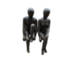 Statuenset aus sitzendem Mann und sitzender Frau, anthrazit, 50 cm Statuenset aus sitzendem Mann und sitzender Frau, anthrazit, 50 cm