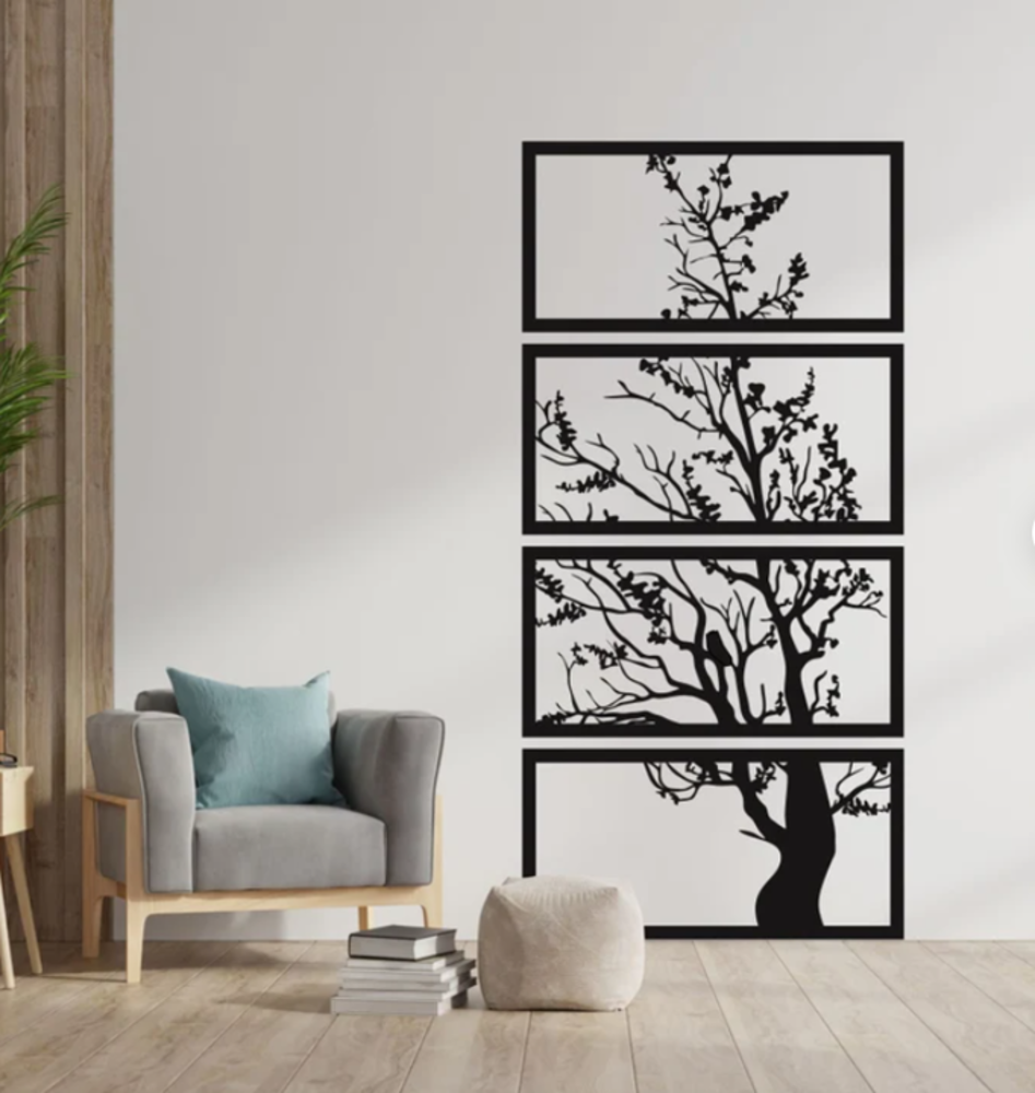 vooroordeel slaaf Idool Wanddecoratie metaal zwart Eikeboom vertikaal 200cm - Eliassen Home &  Garden Pleasure