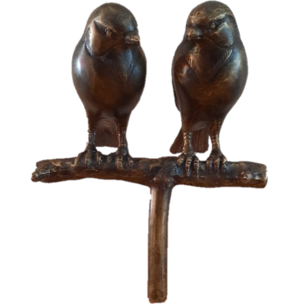 Bronze garden plug 2 blackbirds Eliassen Eliassen Home & Garden