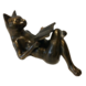 Bronzen poes met boek Bronzen poes met boek