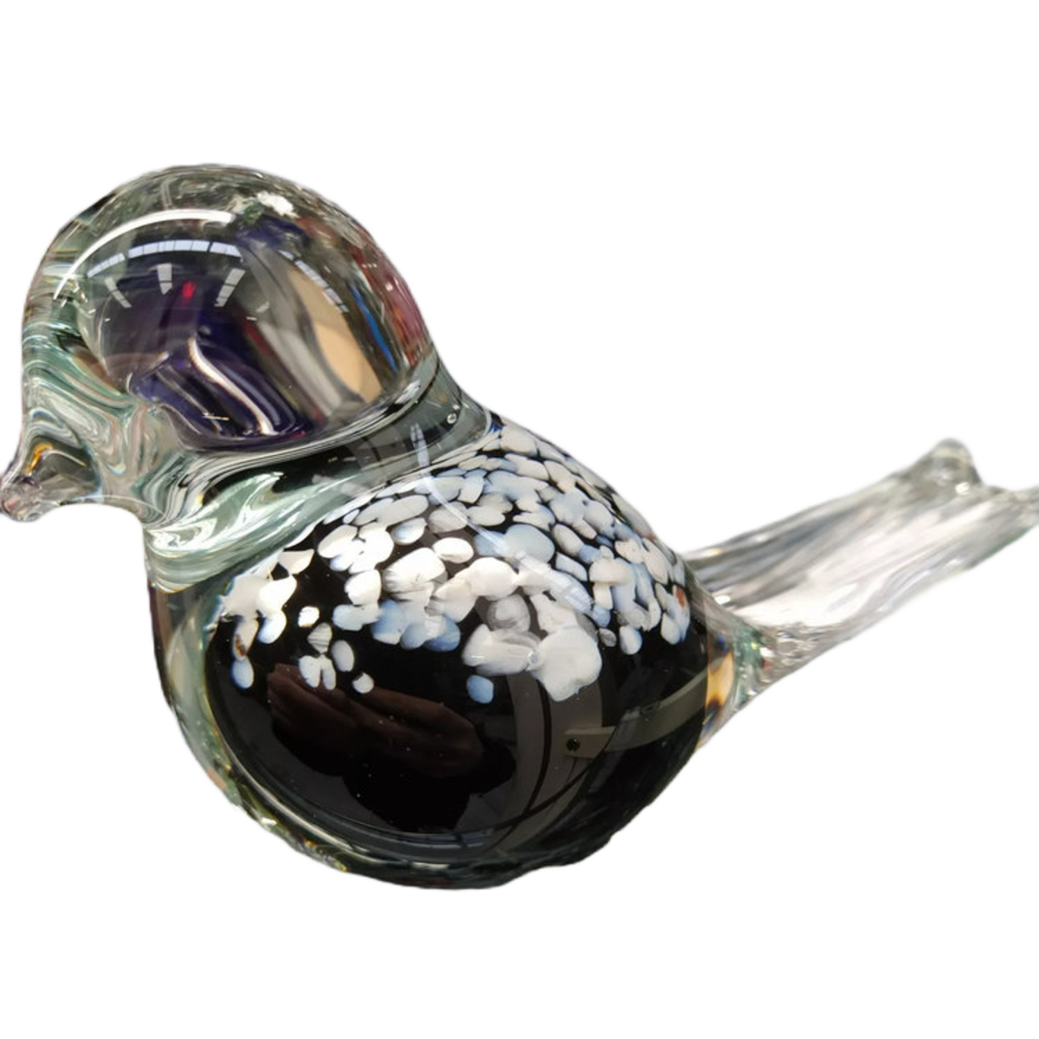 Beeld glas Vogel zwart 12cm - - Eliassen Home & Garden Pleasure