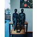 Statuenset aus sitzendem Mann und sitzender Frau, anthrazit, 50 cm Statuenset aus sitzendem Mann und sitzender Frau, anthrazit, 50 cm