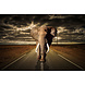 Glasschilderij Olifant op donkere weg 80x120cm Glasschilderij Olifant op donkere weg 80x120cm