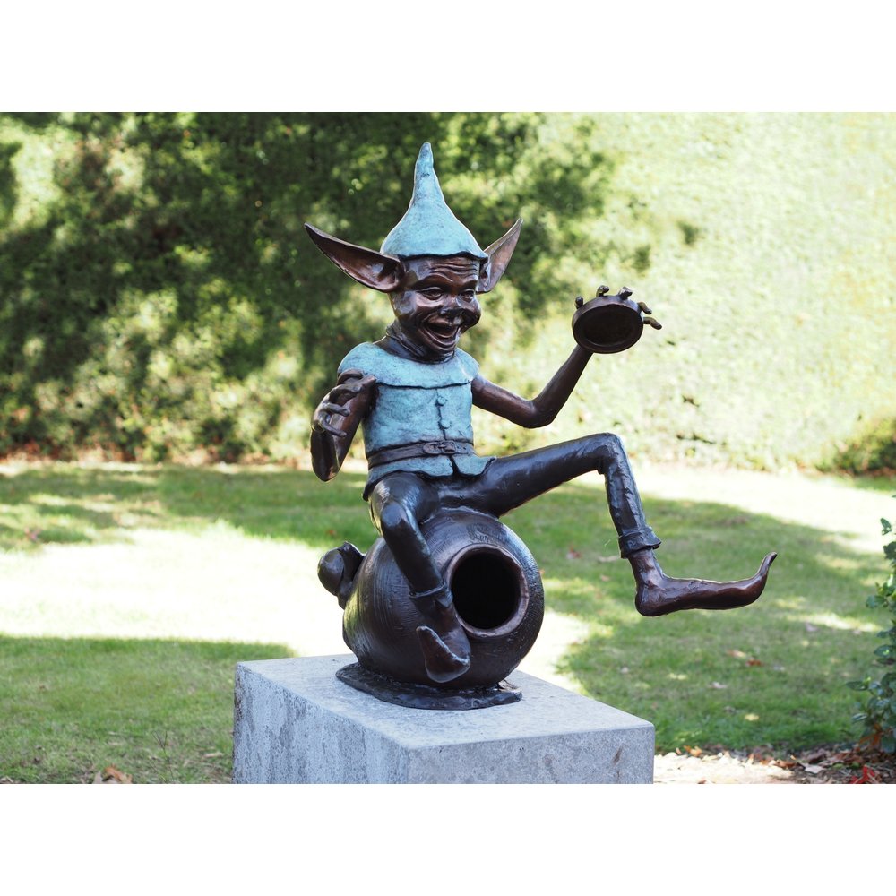 Bronze sculpture Pixie on a pot Eliassen Home & Garden Pleasure