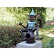 Bronzeskulptur Pixie auf einem Topf Bronzeskulptur Pixie auf einem Topf