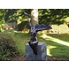 Bronzen beeld Vrouw met vogeltje Bronzen beeld Vrouw met vogeltje