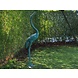 Bronzen beeld Kraanvogel hoofd omhoog Bronzen beeld Kraanvogel hoofd omhoog