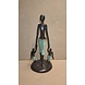 Afrikanische Bronzeskulptur Mann mit 2 Kindern 22 cm Afrikanische Bronzeskulptur Mann mit 2 Kindern 22 cm