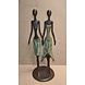 Afrikaans bronzen beeld Verliefd paar 33cm Afrikaans bronzen beeld Verliefd paar 33cm