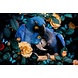 Glasmalerei 2 blaue Vögel 80x120cm. Glasmalerei 2 blaue Vögel 80x120cm.