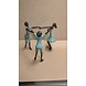 Afrikaans bronzen beeld 3 Dansende mensen groen 18cm Afrikaans bronzen beeld 3 Dansende mensen groen 18cm