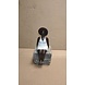 Afrikanische Bronzeskulptur Frau mit Hut weiß 20 cm Afrikanische Bronzeskulptur Frau mit Hut weiß 20 cm