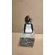 Afrikanische Bronzeskulptur Frau mit Hut weiß 20 cm Afrikanische Bronzeskulptur Frau mit Hut weiß 20 cm