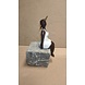 Afrikanische Bronzeskulptur Frau mit Hut weiß 20 cm Afrikanische Bronzeskulptur Frau mit Hut weiß 20 cm