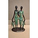 Afrikaans bronzen beeld Gezin 2 kinderen 25cm Afrikaans bronzen beeld Gezin 2 kinderen 25cm