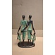 Afrikaans bronzen beeld Gezin 2 kinderen 25cm Afrikaans bronzen beeld Gezin 2 kinderen 25cm