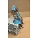 Afrikaans bronzen beeld Paar met hangende benen blauw 13cm Afrikaans bronzen beeld Paar met hangende benen blauw 13cm