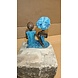 Afrikaans bronzen beeld Paar met hangende benen blauw 13cm Afrikaans bronzen beeld Paar met hangende benen blauw 13cm