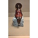 Afrikanische Bronzeskulptur Fette Frau mit Hut rot 18 cm Afrikanische Bronzeskulptur Fette Frau mit Hut rot 18 cm