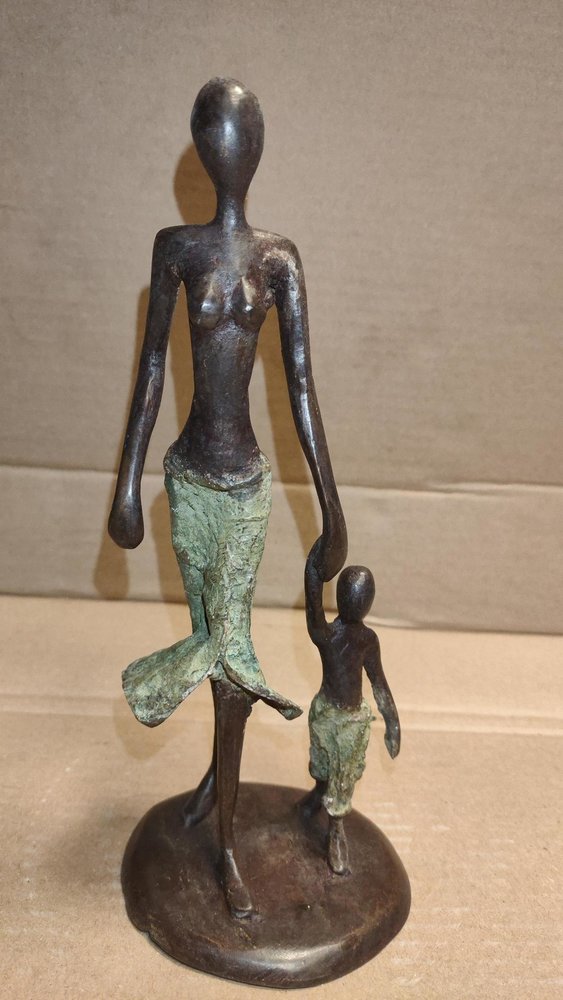 bedrag potlood Ploeg Afrikaans bronzen beeld Vrouw met kind groen 21cm - Eliassen Home & Garden  Pleasure