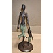 Afrikaans bronzen beeld Vrouw met kind groen 21cm Afrikaans bronzen beeld Vrouw met kind groen 21cm