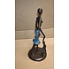 Afrikaans bronzen beeld Vrouw met 2 kinderen blauw 22cm Afrikaans bronzen beeld Vrouw met 2 kinderen blauw 22cm