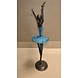 Afrikanische Bronzeskulptur Ballerina Arme hoch blau 42cm Afrikanische Bronzeskulptur Ballerina Arme hoch blau 42cm