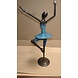 Afrikanische Bronzeskulptur Ballerina Arme hoch blau 42cm Afrikanische Bronzeskulptur Ballerina Arme hoch blau 42cm