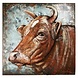 3d schilderij metaal Stieren kop 80x80cm 3d schilderij metaal Stieren kop 80x80cm