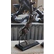 Bronzen beeld modern paard met ruiter 54cm. Bronzen beeld modern paard met ruiter 54cm.