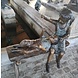 Bronze Mädchen mit Junge auf Bank 116 cm lang Bronze Mädchen mit Junge auf Bank 116 cm lang