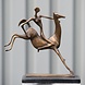 Bronzen modern paard met ruiter op voet 44cm Bronzen modern paard met ruiter op voet 44cm