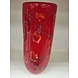 Glasvaas rood met bloemen 45cm Glasvaas rood met bloemen 45cm
